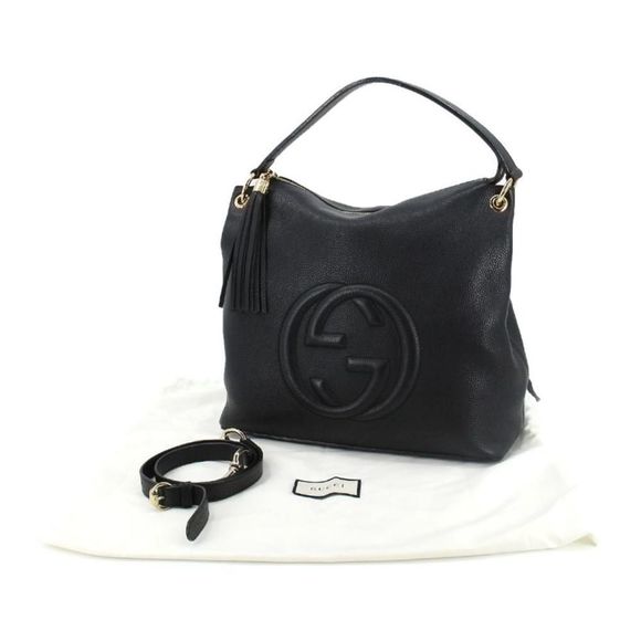 Gucci Soho Interlocking GG Shoulder Bag Black - Picture 1 of 9